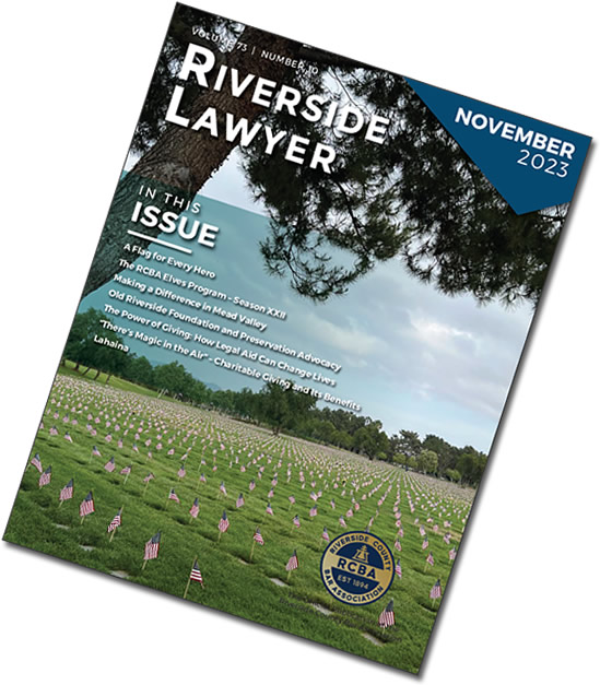 November 2023 Issue of the Riverside Attorney Magazine