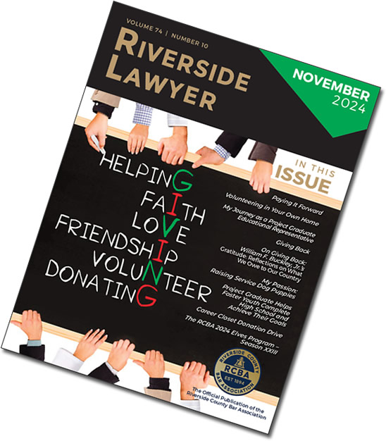 November 2024 Issue of the Riverside Attorney Magazine