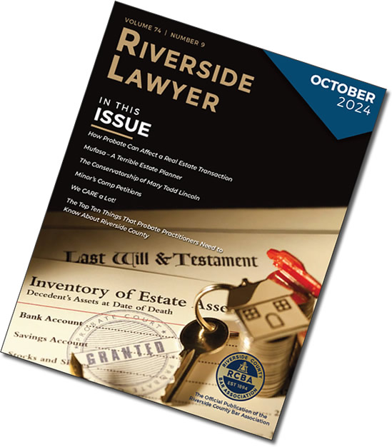 October 2024 Issue of the Riverside Attorney Magazine