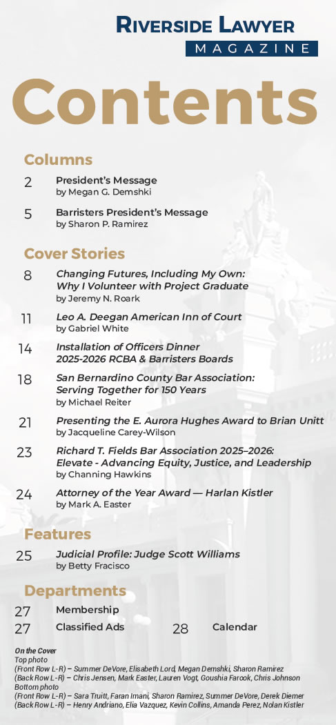 December 2025 Issue of the Riverside Attorney Magazine