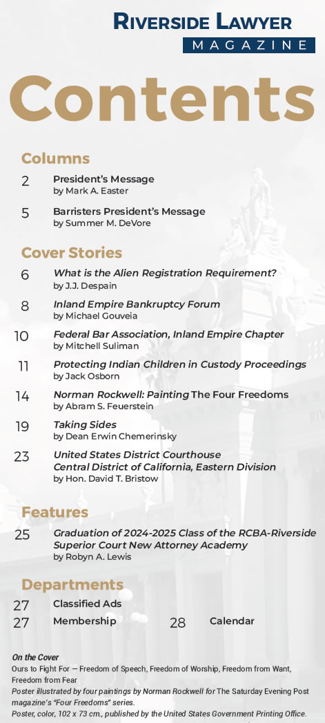 July/August Issue of the Riverside Attorney Magazine