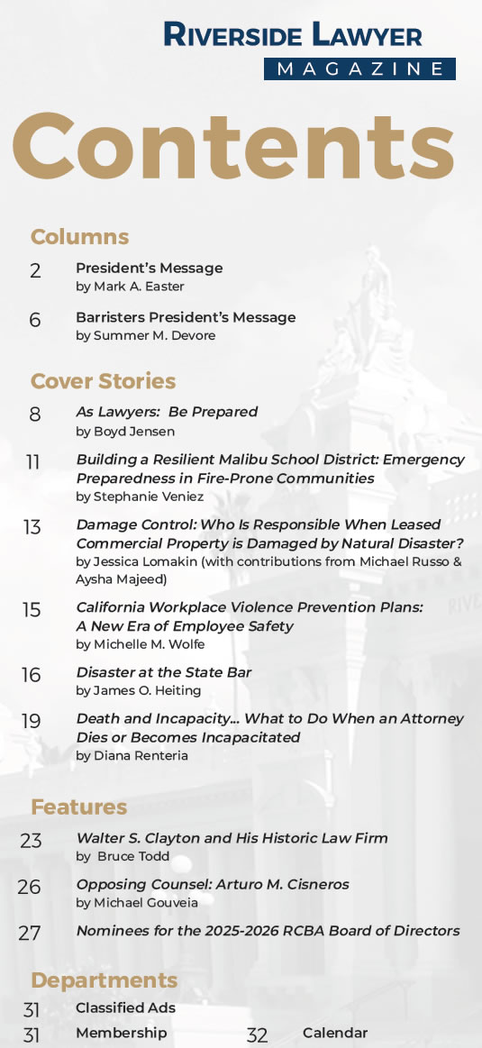 May Issue of the Riverside Attorney Magazine