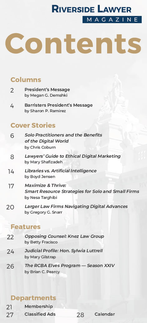 November 2025 Issue of the Riverside Attorney Magazine