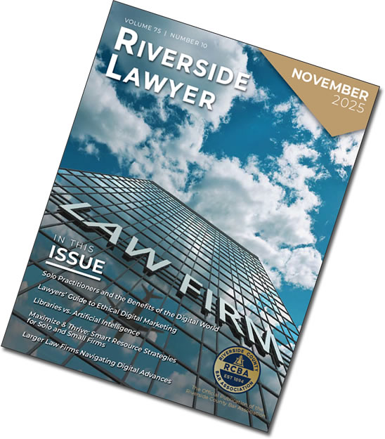 October 2025 Issue of the Riverside Attorney Magazine