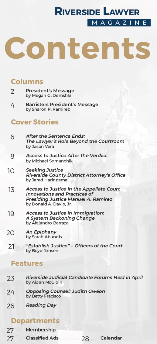 April 2026 Issue of the Riverside Attorney Magazine