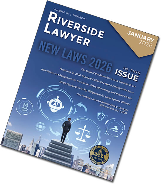 December 2026 Issue of the Riverside Attorney Magazine