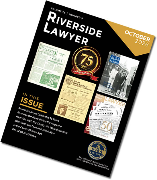 October 2026 Issue of the Riverside Attorney Magazine
