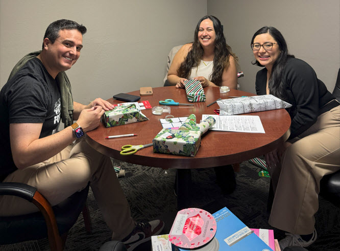 Barristers wrapping gifts for 2025 elves program