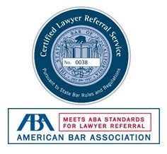 Logo of the American Bar Association. LRS is a Certified Lawyer referral service.